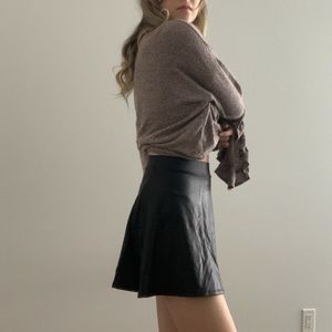 Faux leather skater skirt